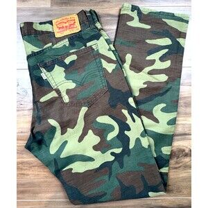 Levis Camo Jeans Mens 33x34 Green Woodland 541 Athletic Taper Military Hunting